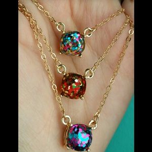 Beveled Glitter Necklaces